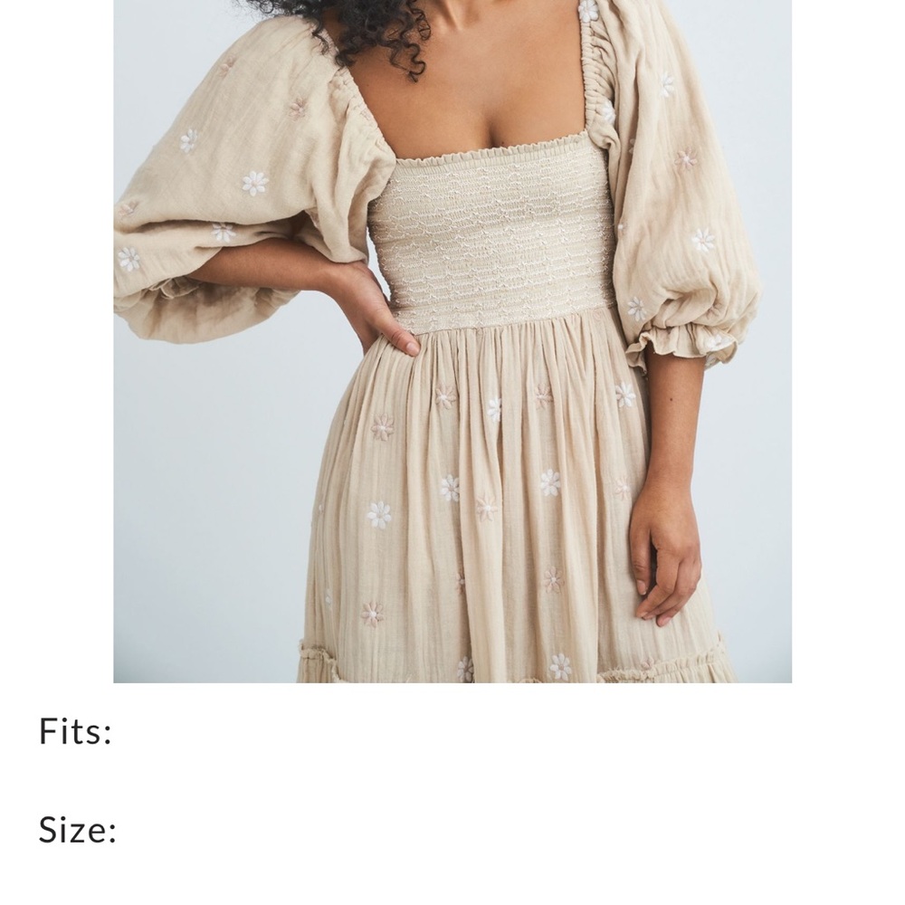 Free People Dahlia Embroidered Smocked Dress